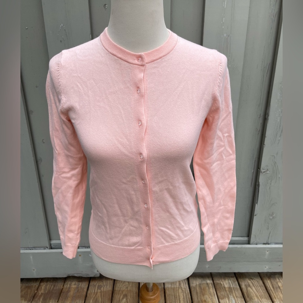 Lord & Taylor Peach Pink Cotton Blend Women's Cardigan size XS